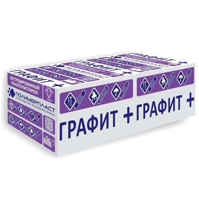 Экструзионный пенополистирол Графит+ ЭПС 35 1180х580х100 мм, 4 шт. уп