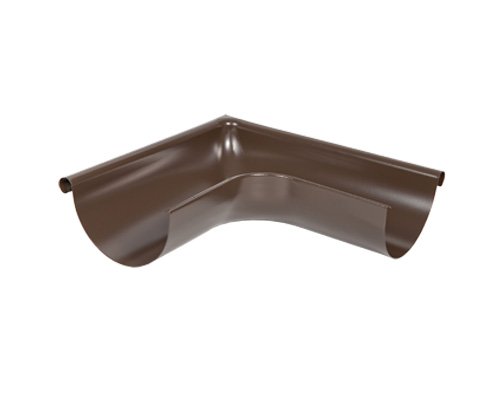 Угол желоба внешний Grand Line, 90 градусов, 125 мм, RAL 8017, шоколад